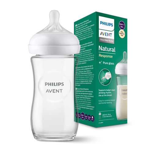 Philips Avent Natural Response Bottle Glass (1M+) 240ml- 1 Pack