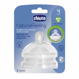 Chicco NATURAL FEELING Teat 4m+ Adjustable Flow 2 pcs