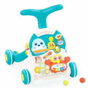Huanger-BabyWalker_ActivityTable2-in-1-Blue-1.jpg 2 in 1 First Steps Baby Walker Sounds and Lights | مشاية أطفال 2 في 1 مع أصوات وأضواء من First Steps