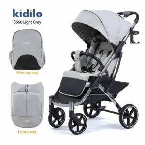 Kidilo Stroller S666 with Mommy Bag + Winter Cover | عربة أطفال من كيديلو مع حقيبة للأم وكفر شتوي