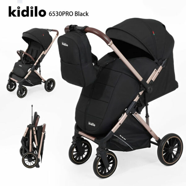 Kidilo 6530 PRO with Mom Backpack and Cover | عربية كيديلو ذراع قلاب مع شنطة ظهر و غطاء