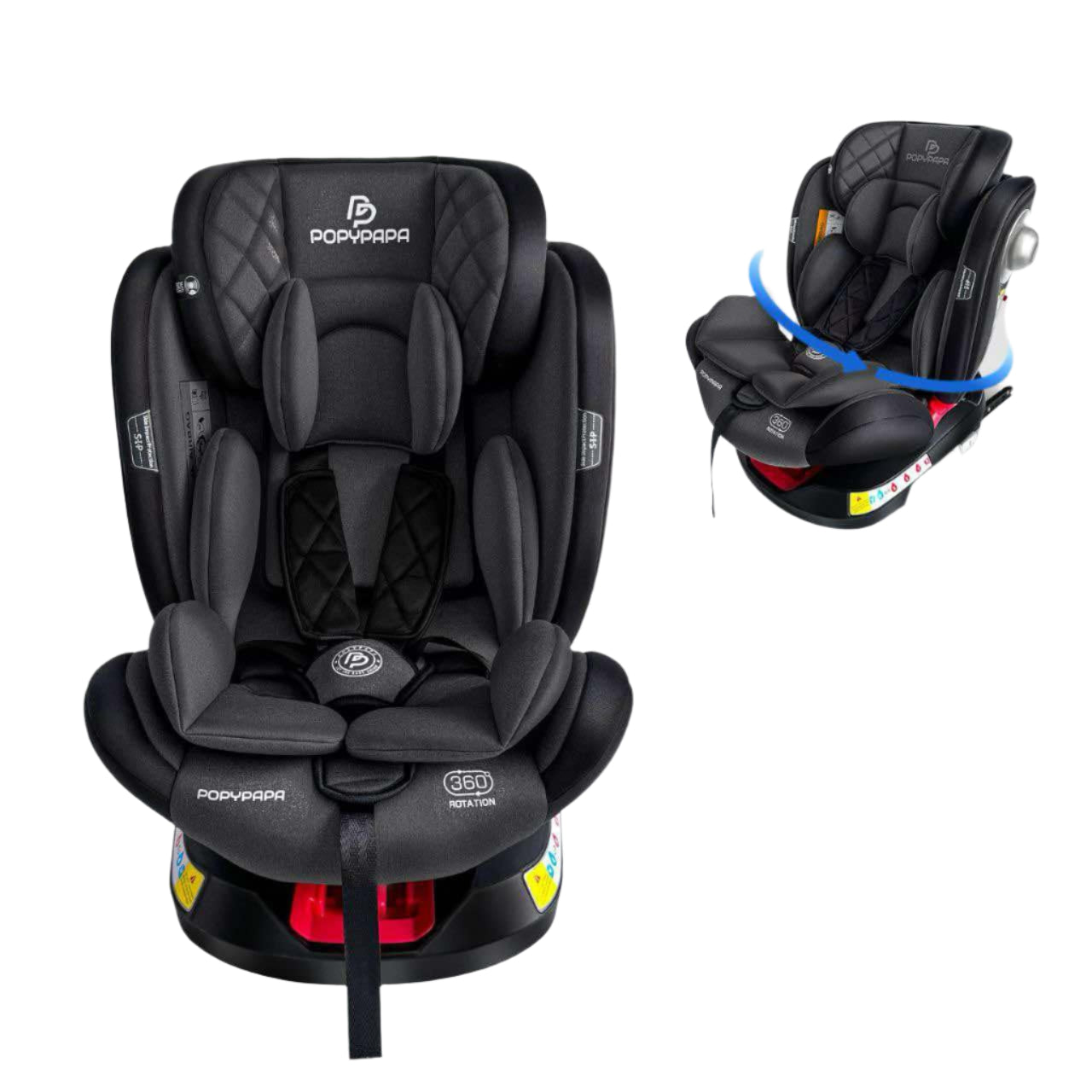 POPPYPAPA Car Seat Stage 2 & 3 Isofix 360 Degree CB836 | كارسيت بوبي بابا مرحلة ثانية وثالثة ايزوفكس 360 درجة