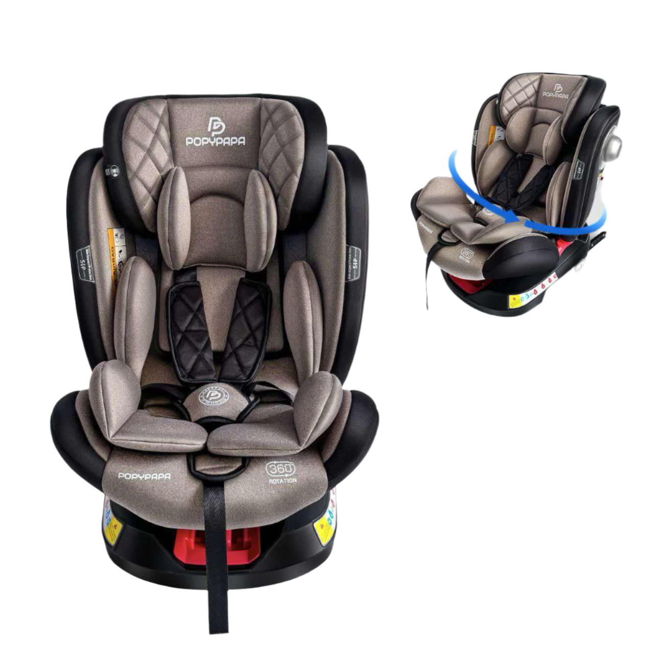 POPPYPAPA Car Seat Stage 2 & 3 Isofix 360 Degree CB836 | كارسيت بوبي بابا مرحلة ثانية وثالثة ايزوفكس 360 درجة - Image 2