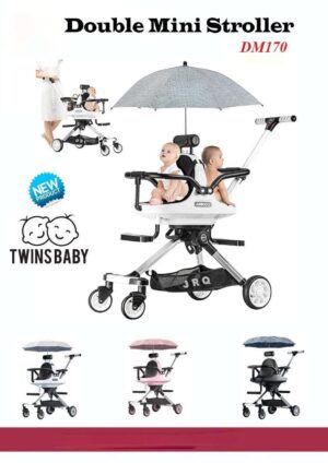 Mini Stroller Double– Twin Comfort, One Stylish Ride! | ميني سترولر للتوأم