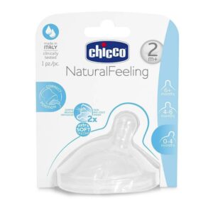 Chicco Natural Feeling Step-up Baby Bottle Teat 2m+ Medium 1 Pc | حلمة رضاعة الأطفال تشيكومقاس متوسط، عمر شهرين فما فوق، قطعة واحدة