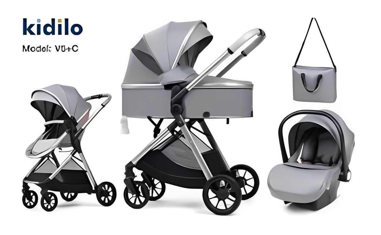 Kidilo V5+Car Seat Baby Stroller عربة الأطفال مع مقعد السيارة - Image 3