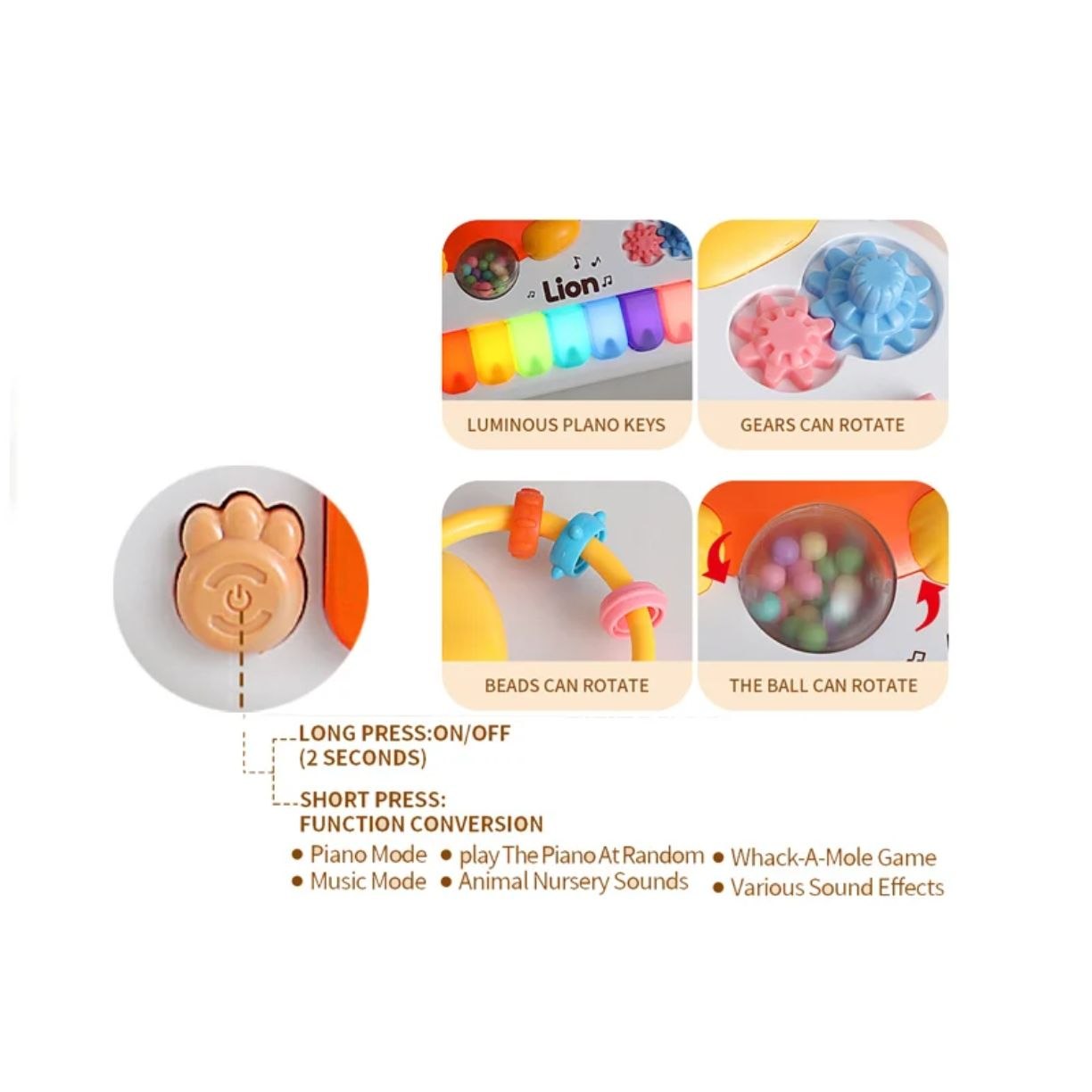 بيانو الأسد التفاعلي للأطفال - Image 5