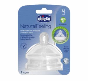 Chicco NATURAL FEELING Teat 4m+ Adjustable Flow 2 pcs