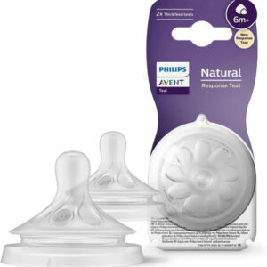 Philips  Avent Natural Response Nipple Flow 6 Thick Feed (6M+) - 2 Pack