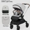 Kidilo Stroller with Mommy Bag + Foot Cover D900 | عربة أطفال من كيديلو مع حقيبة للأم وغطاء للقدمين