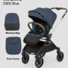 Kidilo Stroller with Mommy Bag + Foot Cover D900 | عربة أطفال من كيديلو مع حقيبة للأم وغطاء للقدمين