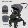 Kidilo Stroller with Mommy Bag + Foot Cover D900 | عربة أطفال من كيديلو مع حقيبة للأم وغطاء للقدمين