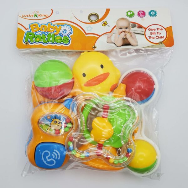 A set of shawls, telephones and teethers | مجموعه شخاليل وتليفون وعضاضه